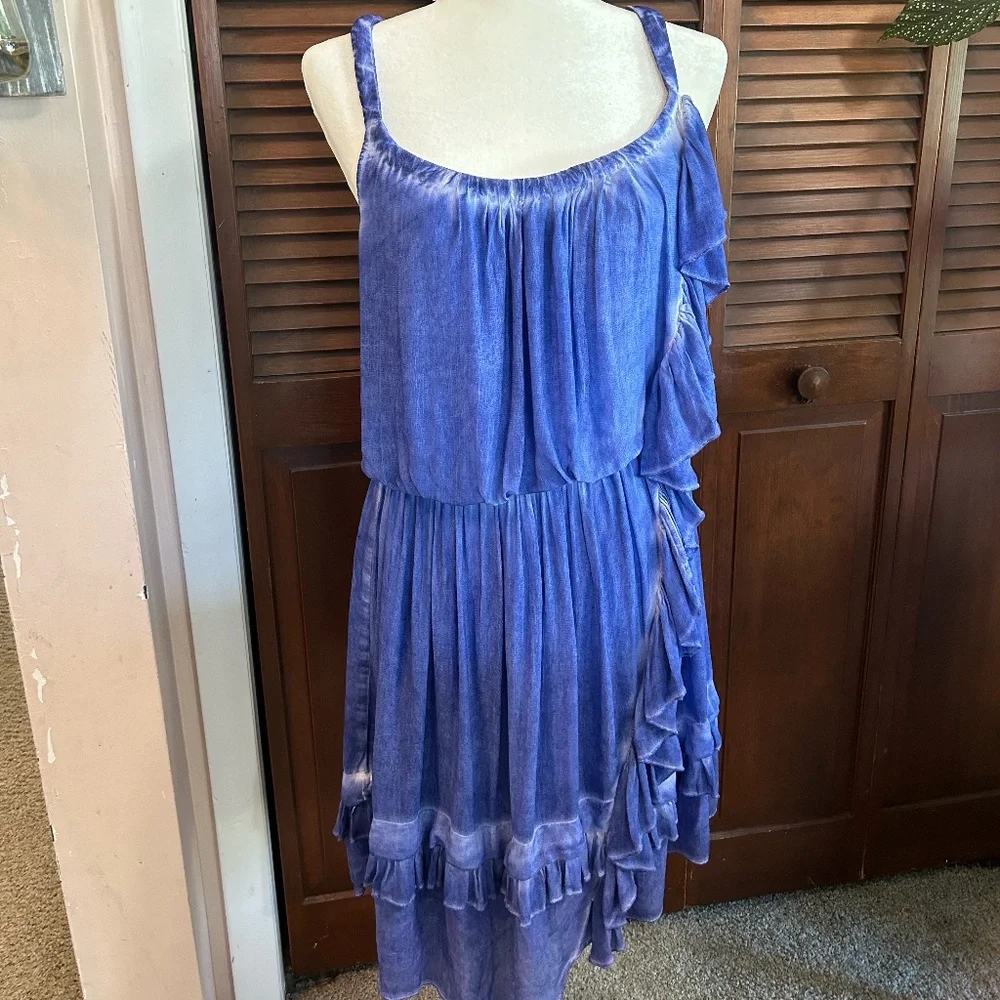 Free People Aphrodite Tie Dye Asymmetrical Ruffle Dress - Picture 2 of 8